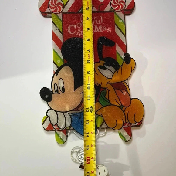 2010 Disney Mickey & Pluto Joyful Christmas Lights Lighted Sculpture 15 Inch - Picture 8 of 10